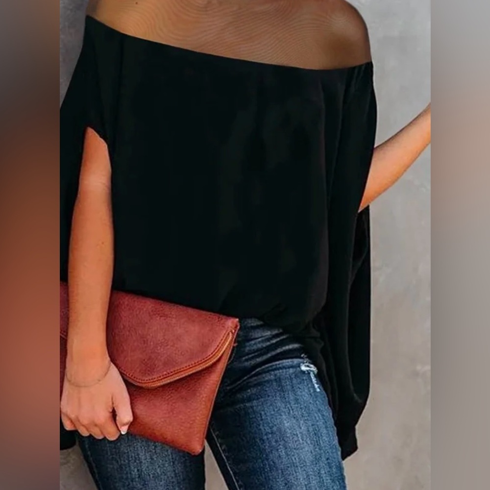 UOOZEE Batwing Sleeves See-Through High Neck SIZE M